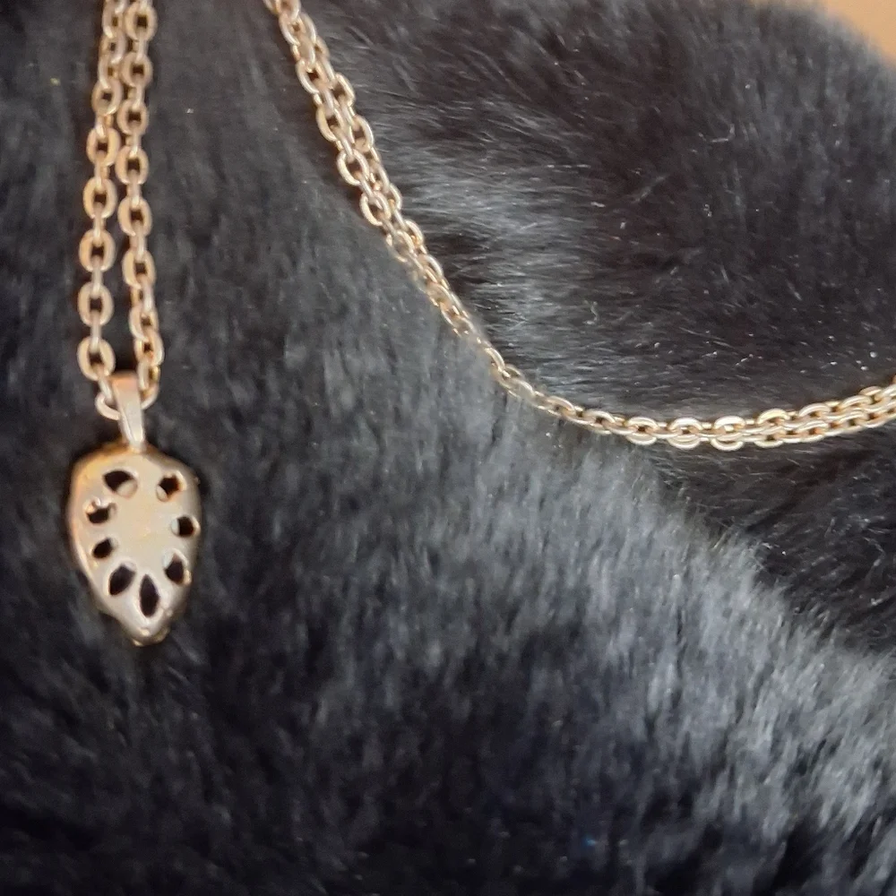 Vintage Ruby & Opal 18k Gold Plated Pendant Necklace - Picture 4 of 4